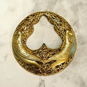 Stephen Dweck Sterling Silver Gold Tone Bird Design Pendant Rare Vintage